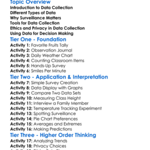 Data Collection And Surveillance Worksheet Activity Booklet