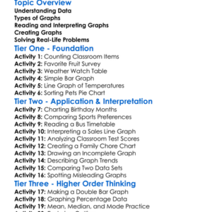 Data Interpretation And Graphing Worksheet Activity Booklet