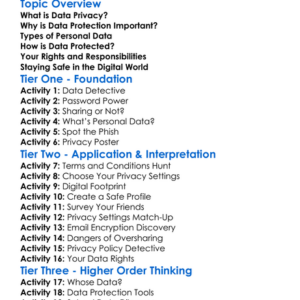 Data Privacy And Protection Worksheet Activity Booklet
