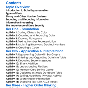 Data Representation And Information Processing Worksheet Activity Booklet