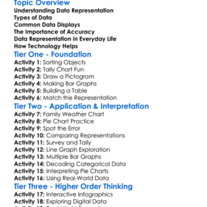 Data Representation Worksheet Activity Booklet