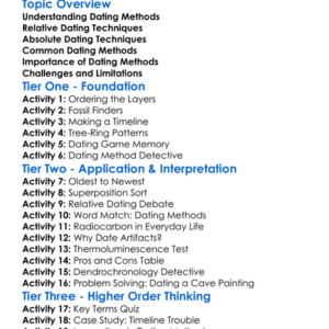 Dating Methods Worksheet Activity Booklet