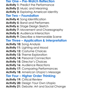 David Byrnes American Utopia 2020 Worksheet Activity Booklet