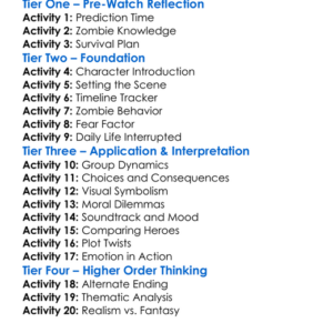 Dawn Of The Dead 2004 Worksheet Activity Booklet