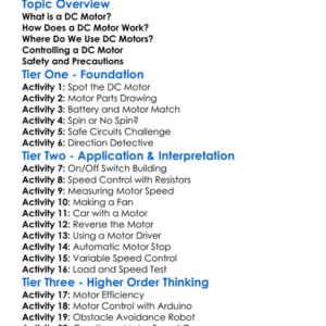 Dc Motor Control Worksheet Activity Booklet