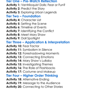 Dead Silence 2007 Worksheet Activity Booklet