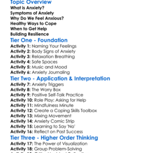 Dealing With Anxiety Worksheet Activity Booklet