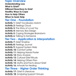 Dealing With Loss And Grief Worksheet Activity Booklet