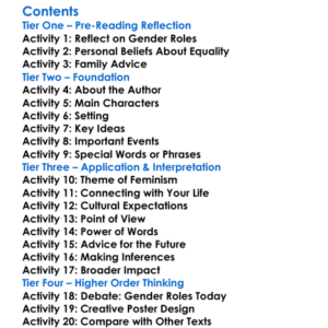 Dear Ijeawele Chimamanda Ngozi Adichie Worksheet Activity Booklet