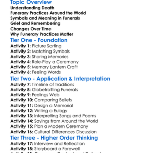 Death And Funerary Practices Worksheet Activity Booklet