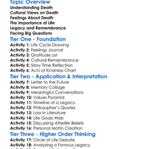 Death And The Meaning Of Life Worksheet Activity Booklet