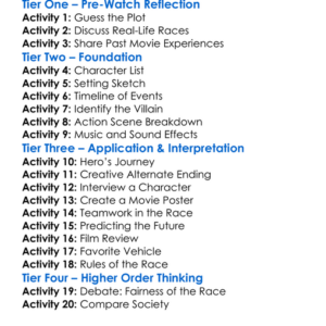 Death Race 2008 Worksheet Activity Booklet