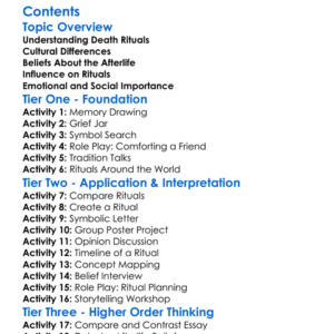 Death Rituals And Beliefs About Afterlife Worksheet Activity Booklet