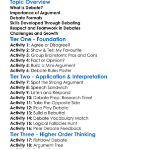 Debate And Argument Worksheet Activity Booklet