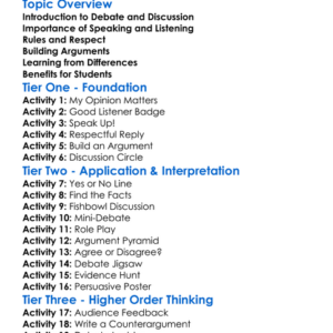 Debate And Discussion Worksheet Activity Booklet