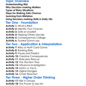 Decision-Making In Risky Situations Worksheet Activity Booklet
