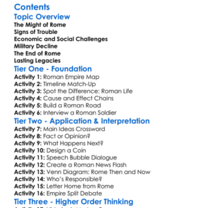 Decline And Fall Of The Roman Empire Worksheet Activity Booklet