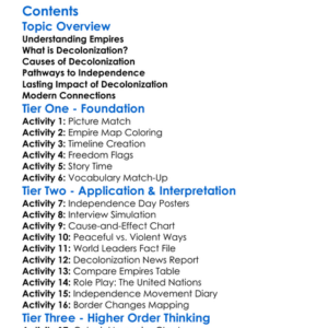 Decolonization And The End Of Empires Worksheet Activity Booklet