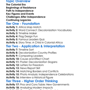 Decolonization In Africa Worksheet Activity Booklet