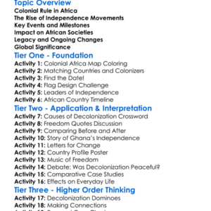 Decolonization Of Africa Worksheet Activity Booklet