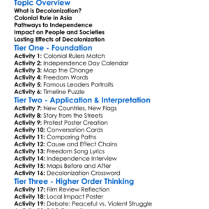 Decolonization Of Asia Worksheet Activity Booklet