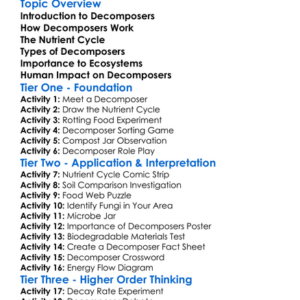 Decomposers And Nutrient Cycling Worksheet Activity Booklet