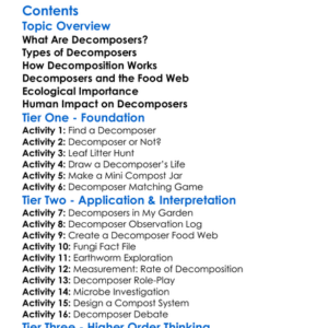 Decomposers And Their Ecological Importance Worksheet Activity Booklet