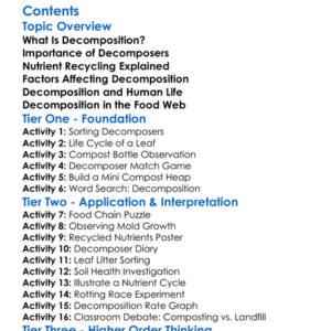Decomposition And Nutrient Recycling Worksheet Activity Booklet