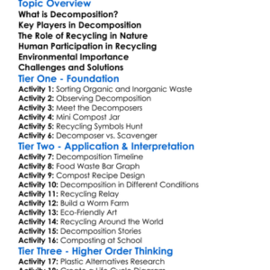 Decomposition And Recycling Worksheet Activity Booklet