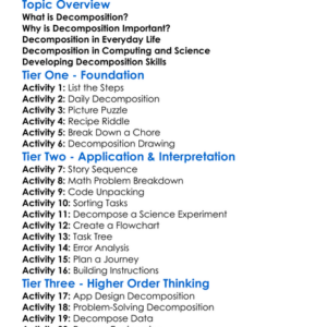 Decomposition Worksheet Activity Booklet