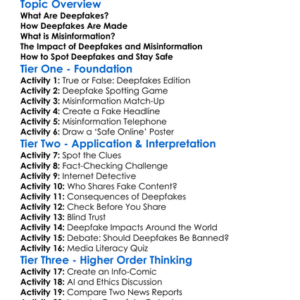Deepfakes And Misinformation Worksheet Activity Booklet