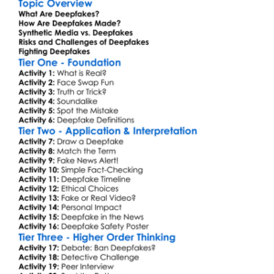 Deepfakes And Synthetic Media Worksheet Activity Booklet