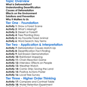 Deforestation And Desertification Worksheet Activity Booklet