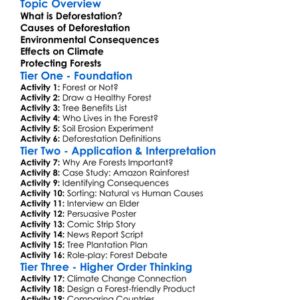 Deforestation And Its Consequences Worksheet Activity Booklet