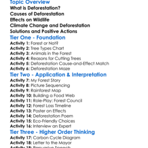Deforestation And Its Effects Worksheet Activity Booklet