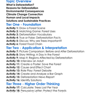 Deforestation And Its Impacts Worksheet Activity Booklet