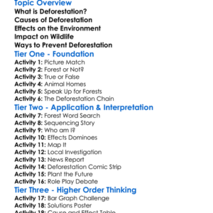 Deforestation And Its Impacts Worksheet Activity Booklet