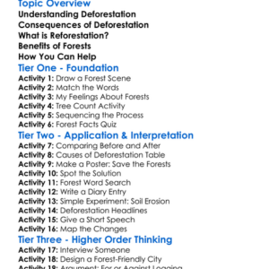 Deforestation And Reforestation Worksheet Activity Booklet