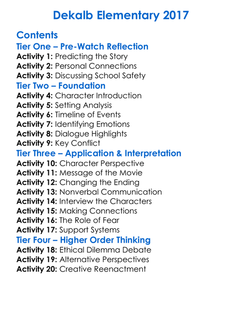 Dekalb Elementary 2017 Worksheet Activity Booklet