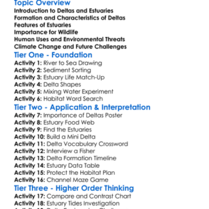 Deltas And Estuaries Worksheet Activity Booklet