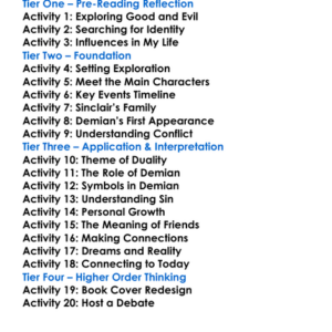 Demian Hermann Hesse Worksheet Activity Booklet