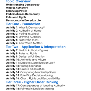 Democracy And Authority Worksheet Activity Booklet