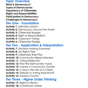 Democracy And Citizenship Worksheet Activity Booklet