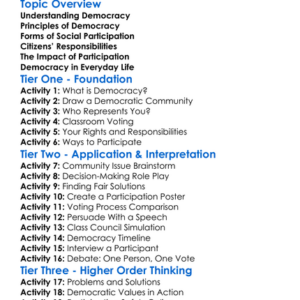 Democracy And Social Participation Worksheet Activity Booklet