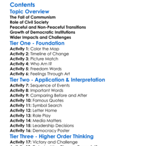 Democratic Transitions In Eastern Europe Worksheet Activity Booklet
