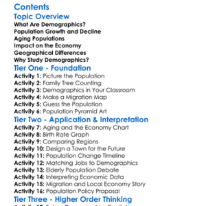 Demographic Changes And The Economy Worksheet Activity Booklet