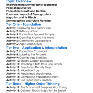 Demographic Economics Worksheet Activity Booklet