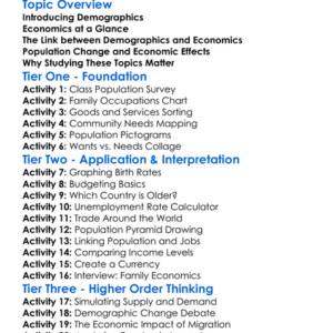 Demographics And Economics Worksheet Activity Booklet