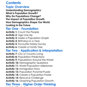 Demographics And Population Growth Worksheet Activity Booklet
