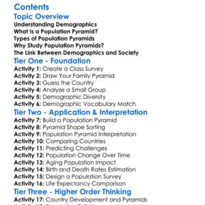 Demographics And Population Pyramids Worksheet Activity Booklet